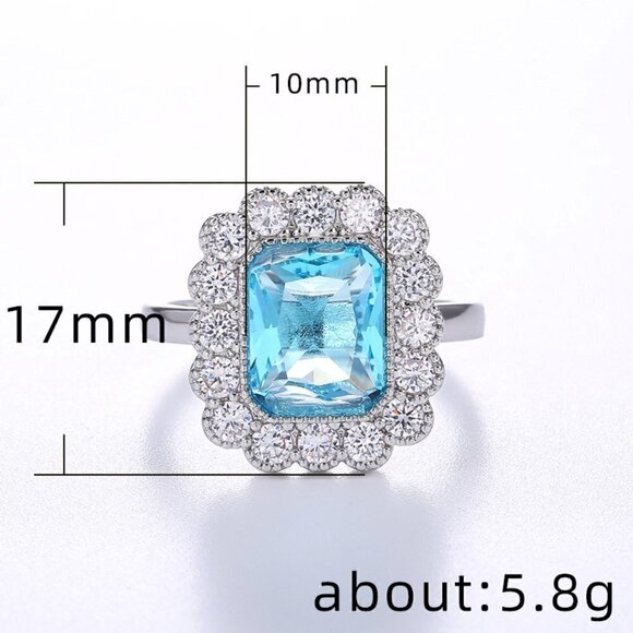 💎 Crystal Clear Gemstones Zircon Flower Luxury Rings for Women, INDN8386 - Picture 5 of 11